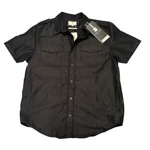 Scott James Black Utility Shirt Military Button Up NWT Men Medium Streetwear